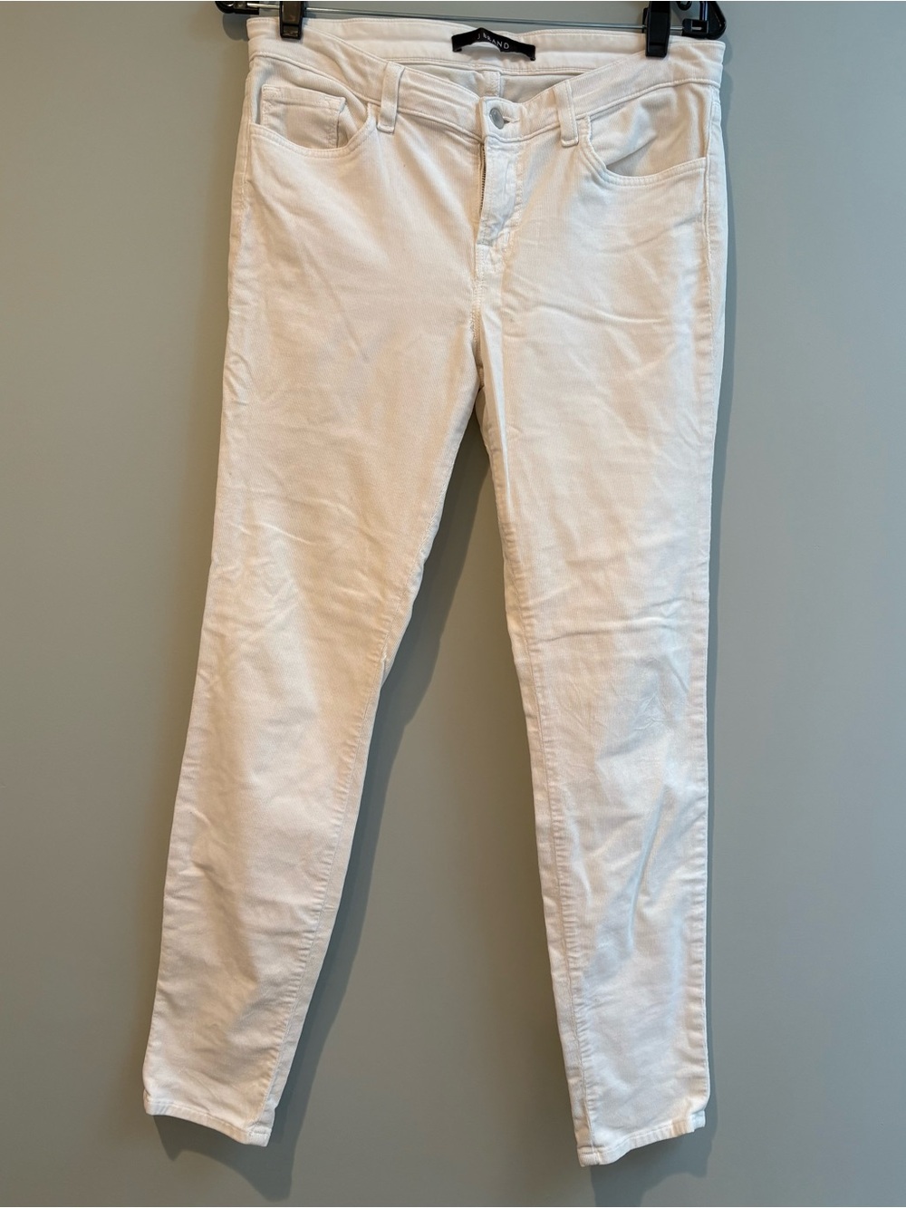 J Brand Cream White Corduroy Skinny Jeans